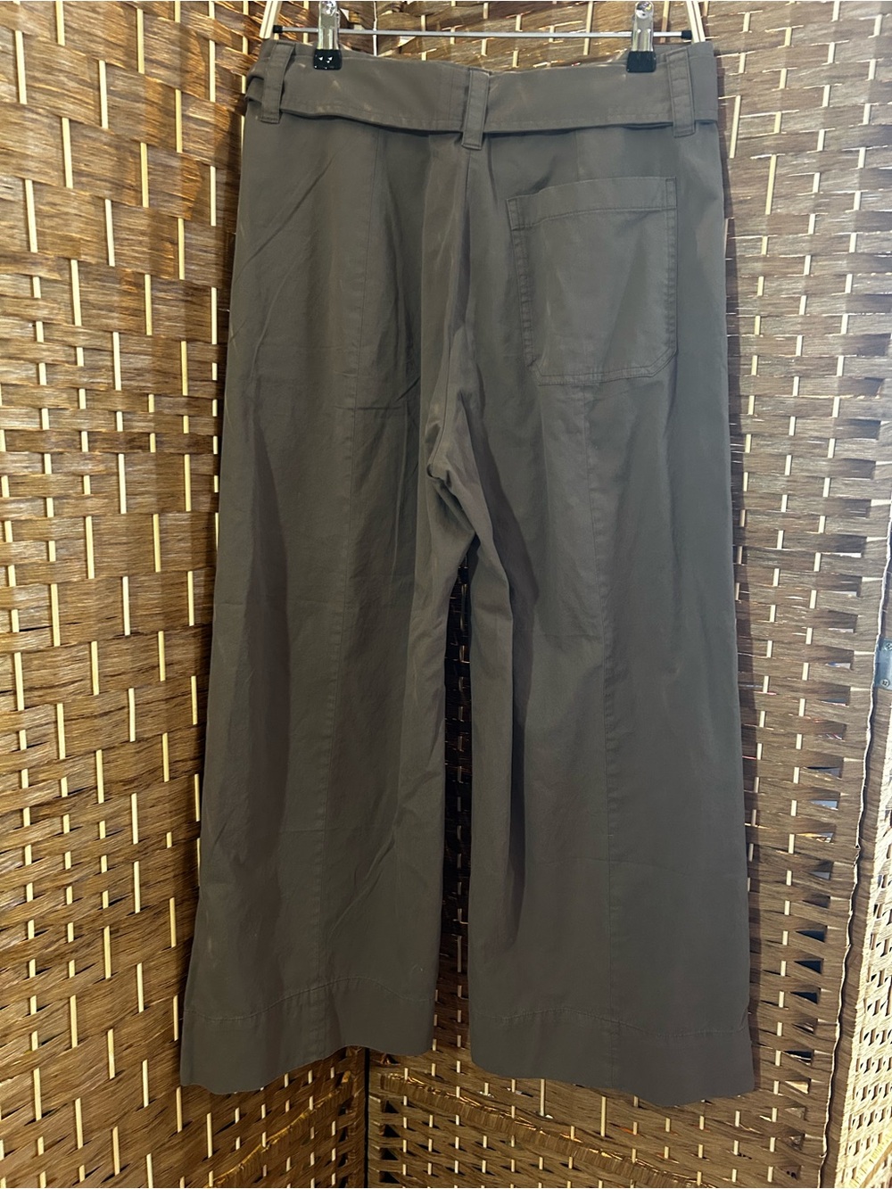 Banana Republic NWT Wrap Panel Wide Leg Pants Petite 6 Belted Khaki - Picture 5 of 9